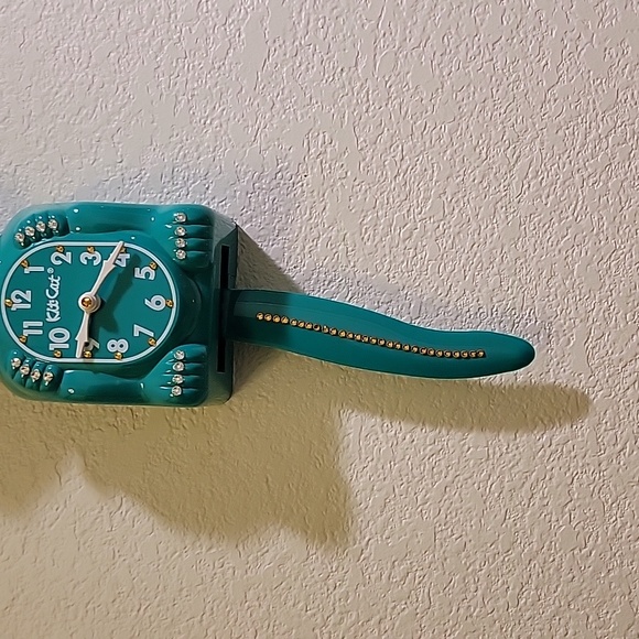 Jeweled Green Beauty Kit-Cat Klock clock SUPER RARE - Picture 5 of 5